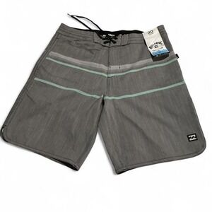 Billabong 73 Spinner Lo Tide Boardshorts Mens 30 Grey Mint NEW Recycler Swim